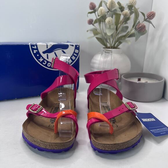 Birkenstock Yara Sandal Tropical Orange Pink Regular 1004054 Women 4 EU/35 NWB - Picture 4 of 10